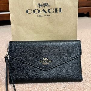 Black coach envelope wallet